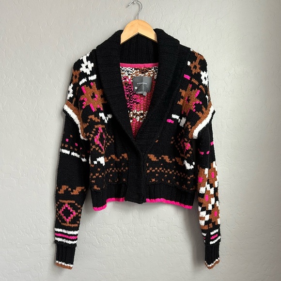 By Anthropologie Neon Collared Cardigan Sweater - Picture 5 of 10